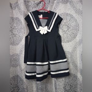 Jessica Ann Church Special Occasion Dress Girls Size 6X Navy and White